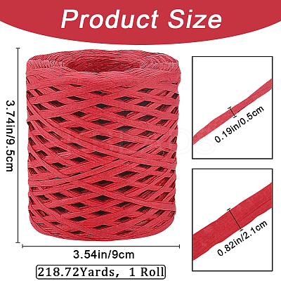 200M Raffia Paper Ribbon OCOR-WH20003-02C-1