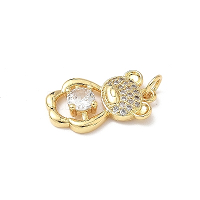 Brass Micro Pave Cubic Zirconia Pendants KK-Q068-04D-1