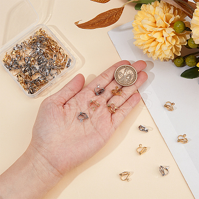80Pcs 2 Colors 304 Stainless Steel Clip-on Earring Findings STAS-SP0001-24-1