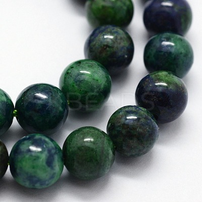 Natural Chrysocolla and Lapis Lazuli Beads Strands G-I199-37-8mm-1