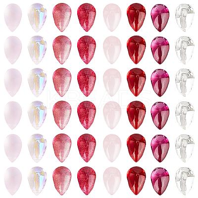 96Pcs 8 Colors Teardrop Glass Charms GLAA-HY0001-50A-1