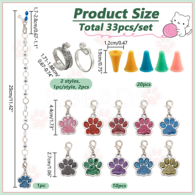 Dog Paw Print DIY Knitting Tool Sets HJEW-NB00075-1