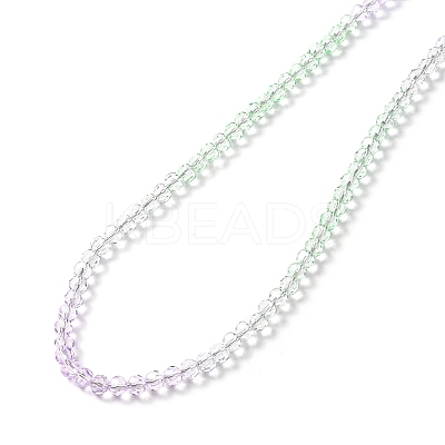 Bling Glass Round Beaded Necklace for Women NJEW-PH01490-04-1