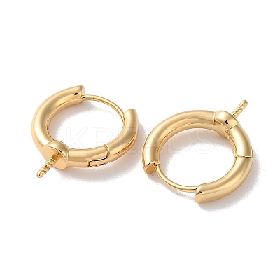 Brass Hoop Earrings Findings KK-B105-03G-02-1