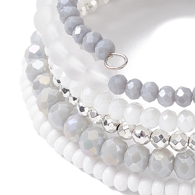 Non-magnetic Synthetic Hematite Bead & Glass Bangle Making BJEW-JB10989-1