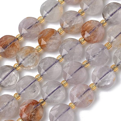 Natural Purple Phantom Quartz Purple Lodolite Quartz Beads Strands G-C116-A184-01-1