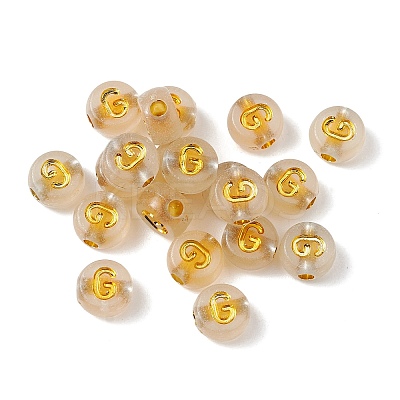 Luminous Transparent Acrylic Beads OACR-P037-01B-G-1