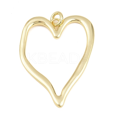Heart Rack Plating Brass Big Pendants KK-Z067-10G-1