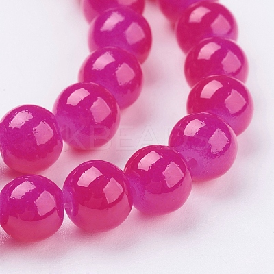 Imitation Jade Glass Beads Strands DGLA-S076-8mm-24-1