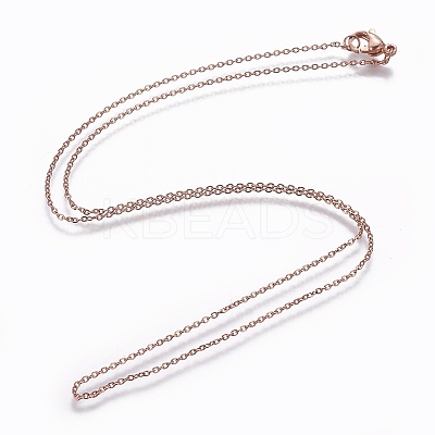 304 Stainless Steel Cable Chain Necklaces LS-NJEW-P248-01RG-1