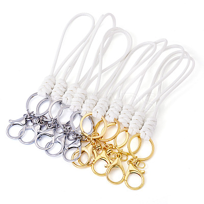 10Pcs 2 Colors Eco-Friendly Korean Waxed Polyester Cord Keychains KEYC-TA00035-1