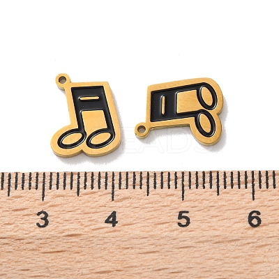 Ion Plating(IP) 304 Stainless Steel Enamel Charms STAS-M102-42B-G-1