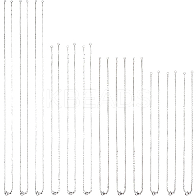 12Pcs 4 Styles 304 Stainless Steel Cable Chain Necklace Making STAS-SC0010-23P-1