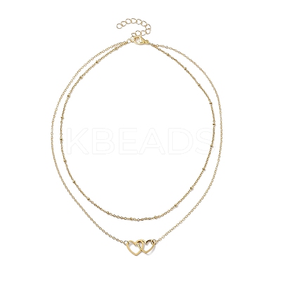 Stainless Steel Heart Pendant Necklaces for Women NJEW-JN04735-01-1