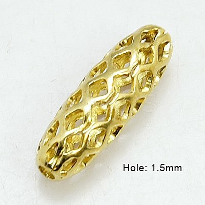 Brass Filigree Beads KK-H737-15x5mm-G-1