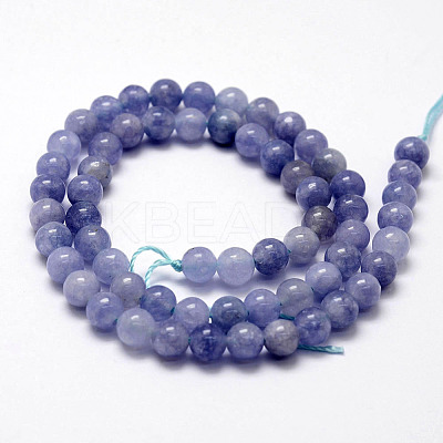 Natural White Jade Imitation Aquamarine Beads Strands X-G-F364-15-6mm-1