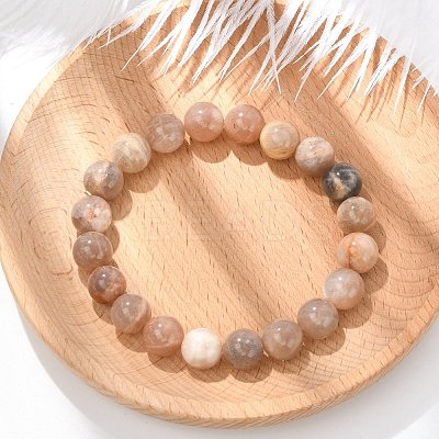 Natural Sunstone Stretch Bracelets BJEW-E373-10mm-04-1