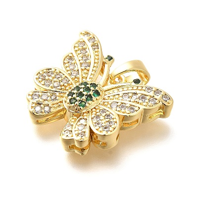 Brass Micro Pave Cubic Zirconia Pendants KK-G519-15G-01-1