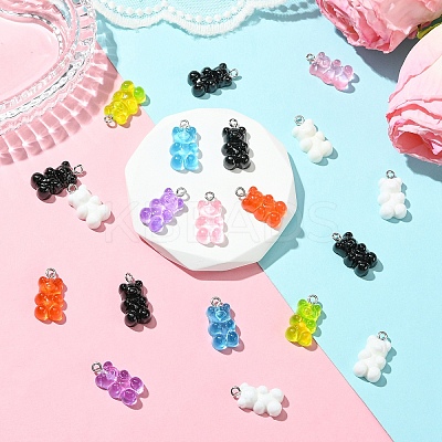 10Pcs 5 Colors Transparent Resin Pendants CRES-YW0001-35A-1