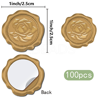 100Pcs Adhesive Wax Seal Stickers DIY-CP0010-70D-1