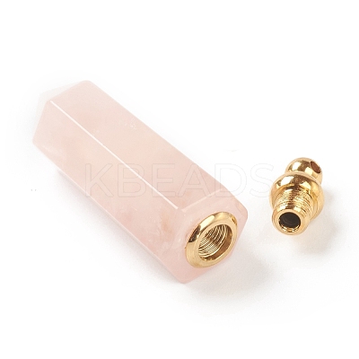 Faceted Natural Rose Quartz Pointed Pendants G-H252-F06-1