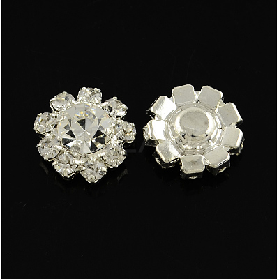 Shining Garment Accessories Flower Brass Grade A Rhinestone Findings Cabochons RB-S022-01-1