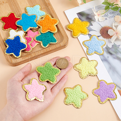 16Pcs 16 Colors Towel Embroidery Style Cloth Iron on/Sew on Patches DIY-MA0006-59-1