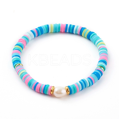 Polymer Clay Heishi Beads Stretch Bracelets Sets BJEW-JB06176-1