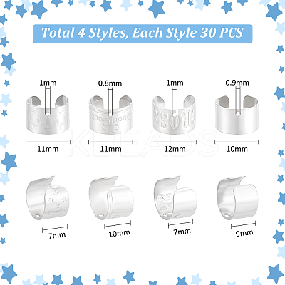 120Pcs 4 Styles 304 Stainless Steel Ear Cuff Findings STAS-UN0056-32-1