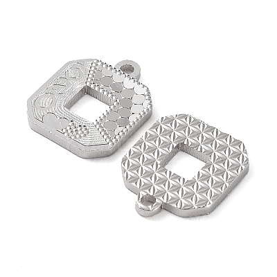 Rhodium Plated 925 Sterling Silver Charms STER-C003-04P-1