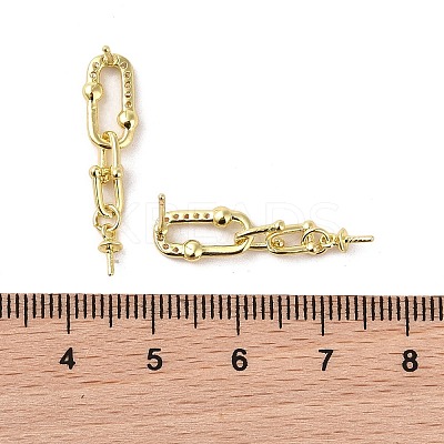 Brass with Cubic Zirconia Stud Earring Findings LS-KK-B087-07G-1