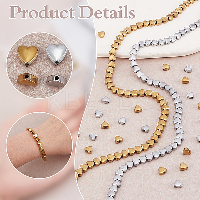 4 Strands 4 Colors Electroplate Non-magnetic Synthetic Hematite Bead Strands G-PH0002-79-1