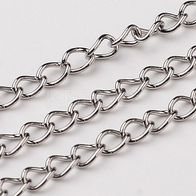 Tarnish Resistant 304 Stainless Steel Curb Chains Twisted Chains CHS-L015-48-1