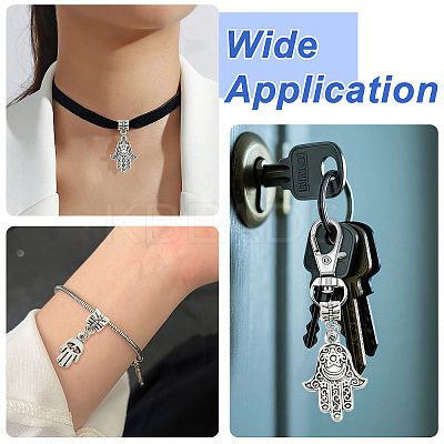 60Pcs 10 Colors Alloy European Dangle Charms PALLOY-CJ00187-1