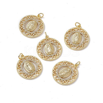 Brass Clear Cubic Zirconia Pendants KK-E068-VA059-2-1