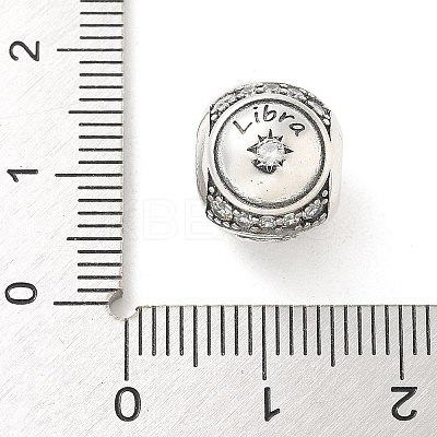 Brass Clear Cubic Zirconia European Beads LS-FIND-M049-01AS-12-1