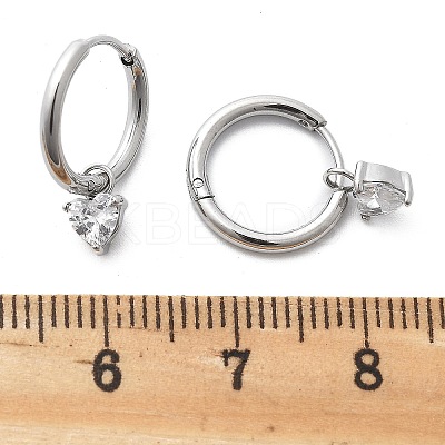 304 Stainless Steel Micro Pave Cubic Zirconia Hoop Earrings STAS-R004-03P-02-1