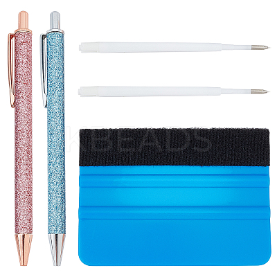 5Pcs 3 Styles Gold Powder Press Ballpoint Pen AJEW-GF0003-77A-1