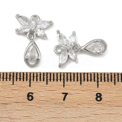 Brass Micro Pave Cubic Zirconia Pendants KK-F906-04P-1