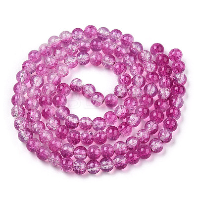 Transparent Crackle Baking Paint Glass Beads Strands X2-DGLA-T003-01A-09-1