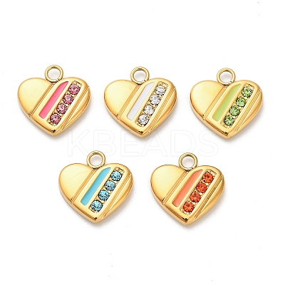 304 Stainless Steel Enamel Pendants STAS-K306-51G-1