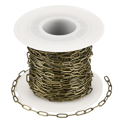 10M Brass Paperclip Chains CHC-SP0001-08B-AB-1