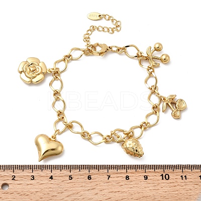 304 Stainless Steel Charm Bracelets BJEW-P368-06B-G-1