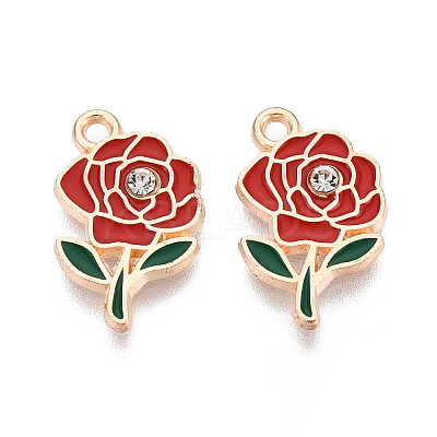 Alloy Rhinestone & Enamel Pendants ENAM-T024-63A-G-1
