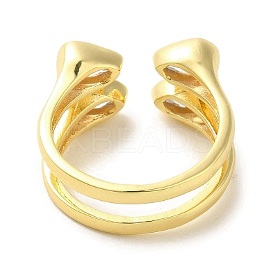 Brass Micro Pave Cubic Zirconia Rings for Women RJEW-E295-45G-1