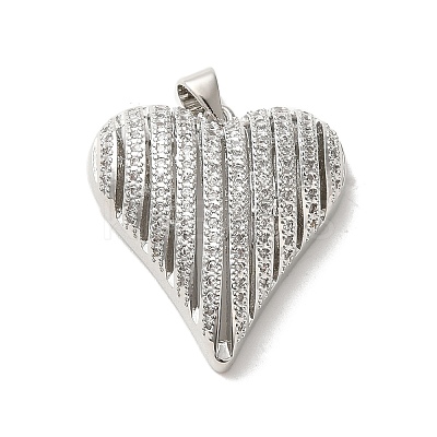 Brass Micro Pave Clear Cubic Zirconia Pendants KK-M281-02P-1