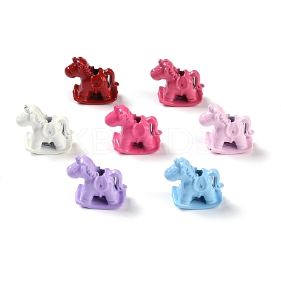 Column Rack Plating Spray Painted Alloy Beads for Jewelry Making PALLOY-O004-04-1