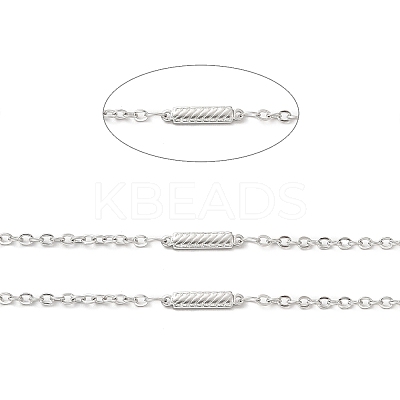 Tarnish Resistant 304 Stainless Steel Rectangle Link Chains STAS-B041-09P-1