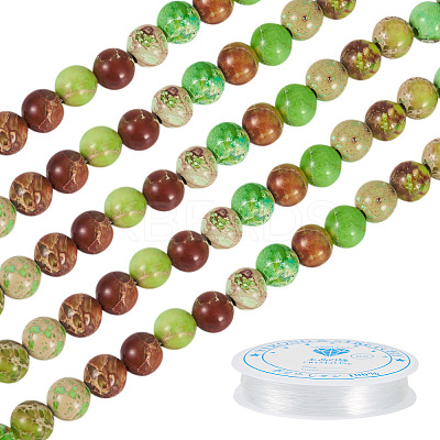 DIY Natural Regalite/Imperial Jasper/Sea Sediment Jasper Beads Bracelets  Making KIts DIY-TA0002-69D-1
