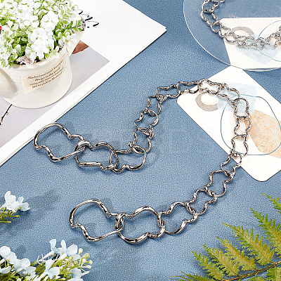 Zinc Alloy Curb Chain Bag Tape PALLOY-WH0079-10P-RS-1